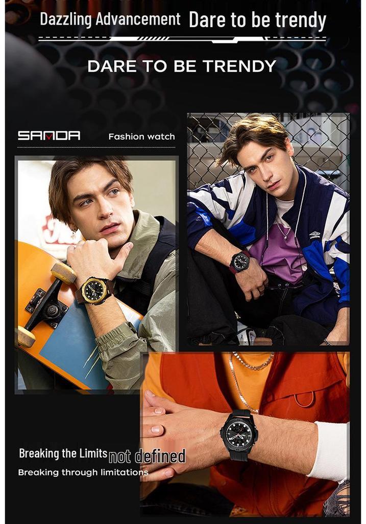 Sanda Multifunctional Waterproof Luminous Men's Sports Watch