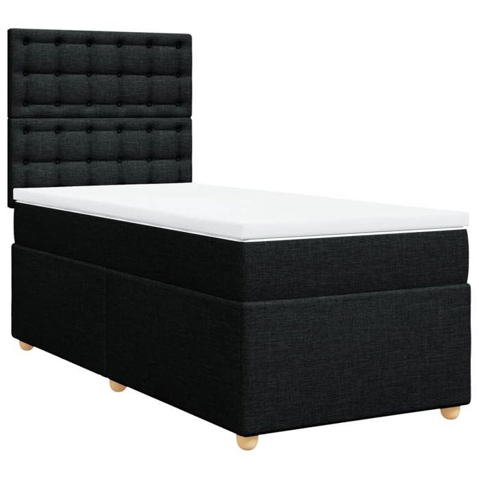 VidaXL Sommier à lattes de lit avec matelas Noir 100x200 cm Tissu 3291207