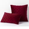 Pack of 2 Velvet Plaid Throw Pillows Sofa Decorative Pillow Covers Soft Solid Cushion Case for Bedroom Car Outdoors