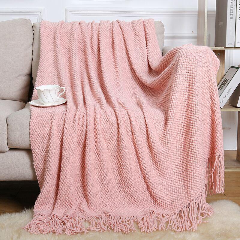 Nordic Tassel Sofa Throw Blanket - Air Conditioning Nap & Hotel Bed Runner, Summer Bed Flag, Bed End Blanket