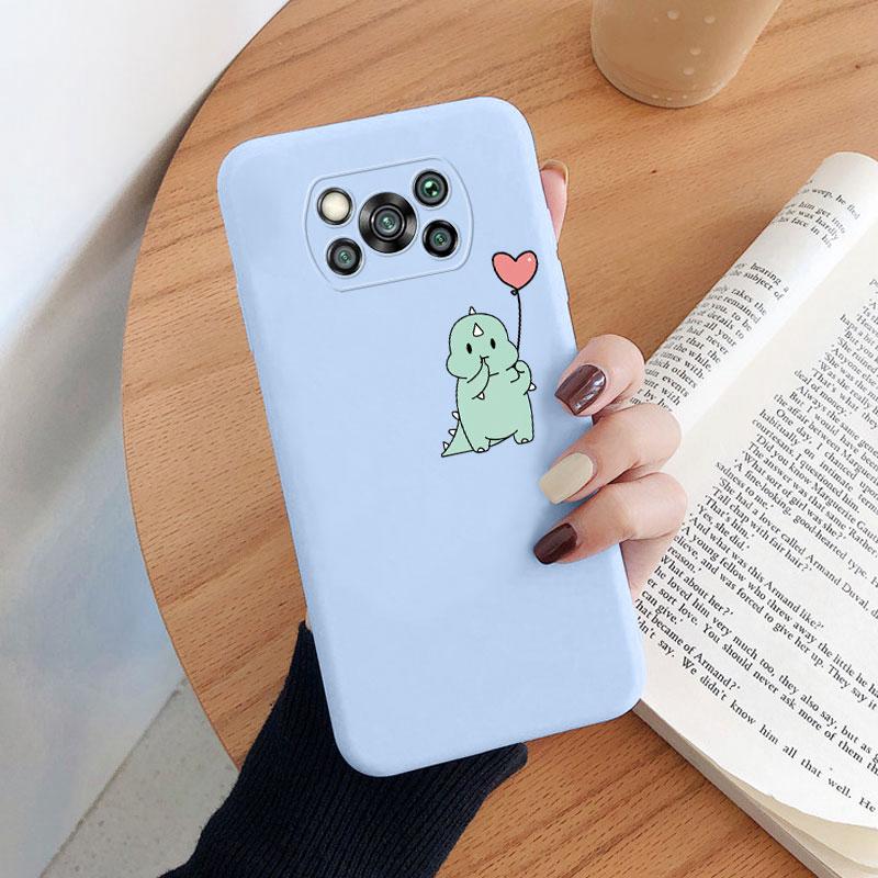 For Poco X3 Pro PocoX3 NFC Cover Cute Flower Phone Case For Xiaomi Poco X3 X 3 Fashion Dinosaur Silicone Bumper Soft TPU Coque