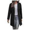 Women's Fashion Solid Color Long Sleeve Pocket Button Collar Slim Coat
