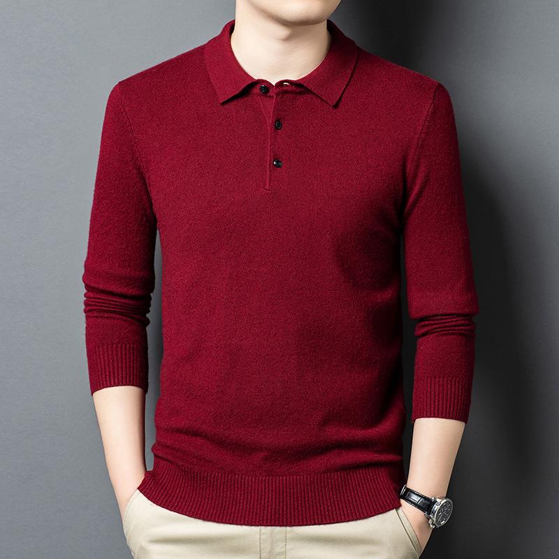 Lapel Collar Long Sleeve Men s Top M