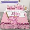 Custom Name Pink Panther Pattern Bedding Uilt Set Uilt Cover Pillowcase Home Decoration Birthday Gift (1*duvet Cover+2*pillowcase Without Core)