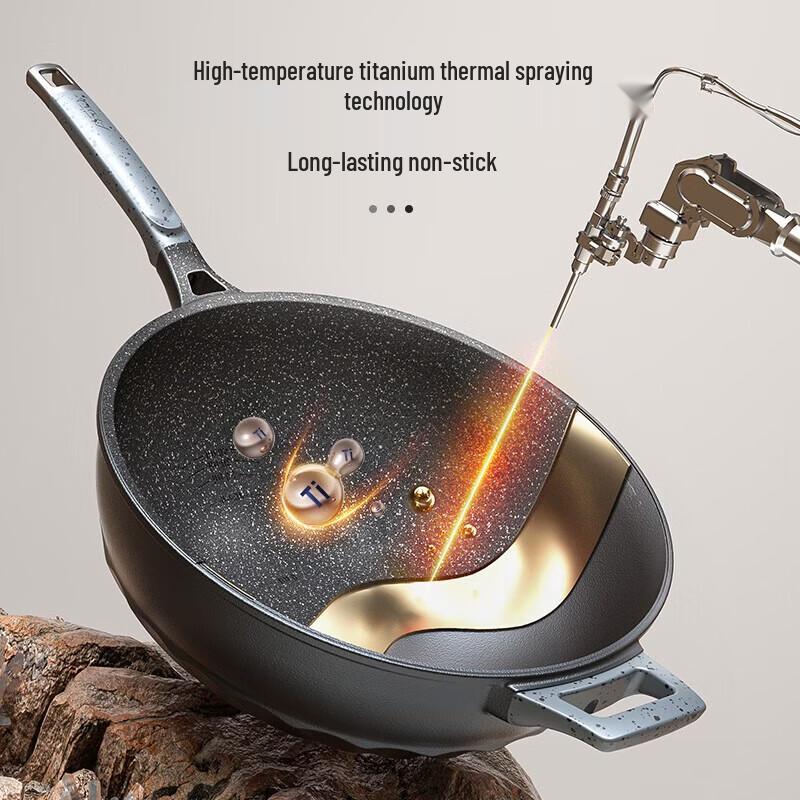 ASD Magic Stone Non-stick Wok with Titanium Coating, 30cm