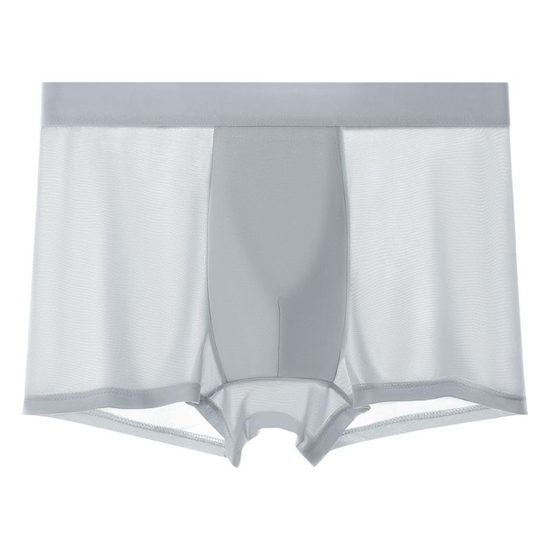 Men's Summer New Solid Color Ice Silk Antibacterial Crotch Briefs