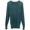 70s Vintage Long Sleeve Linen Knit Sweater Green System Men's Used