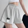Women's Shorts Without Pockets High Waisted Sports Shorts Casual Bottoms Elastic Waist Hot Pants Solid Color Homewear EMA