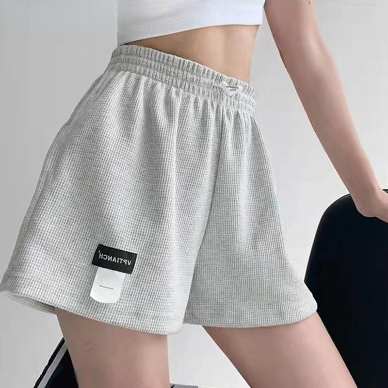 Women's Shorts Without Pockets High Waisted Sports Shorts Casual Bottoms Elastic Waist Hot Pants Solid Color Homewear EMA