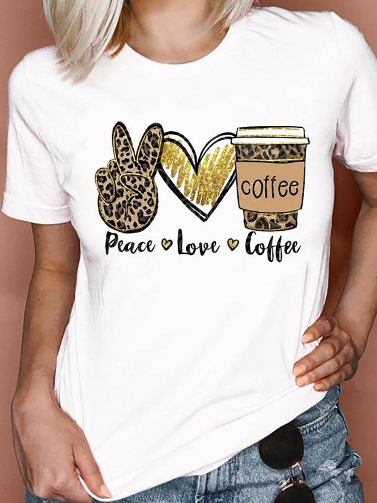 Women T Shirts Cartoon Bee Floral Queen Fashion Print Female Graphic T Top Female 90S Clothing Short Sleeve Shirt Tee T-Shirt