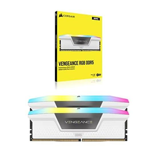 CORSAIR Desktop-PC VENGEANCE RGB DDR5 Serie 32GB x Weiß CMH32GX5M2B6200C36W DDR5-6200MHz Speicher, (PC5-49600), [2 16GB] - -