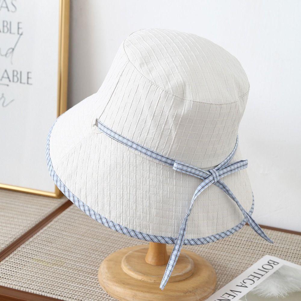 Bowknot Fisherman Hat Adjustable Sun Cap New Sunscreen Hat  Beach