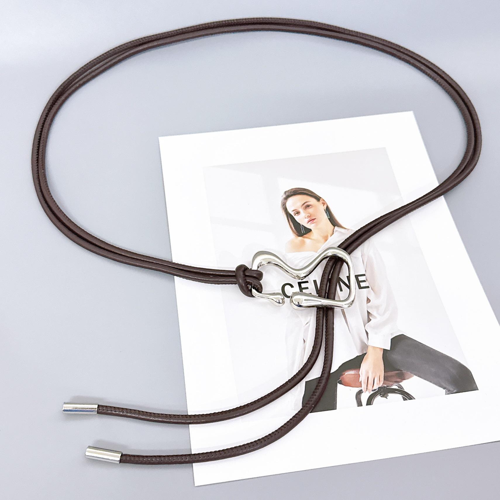 

Элегантная кожаная веревка с узлом на талию - Универсальный женский модный аксессуар Length 120cm