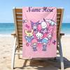 1pc Sanrio4 Beach Towel with Custom Name, Beach/Swimming/Bath/Picnic/Camping Towel, Suitable for Seaside Beaches