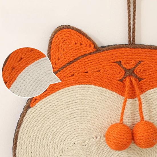 Sisal Cat Scratcher Mat Cartoon Design Cat Scratching Pad with Sticker Tape for Floor Wall To Protect Couch Carpet Furniture