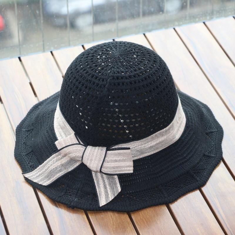 Beach Wide Brim Hat With Sun Shield And Bow Decoration For Women Outdoor Use