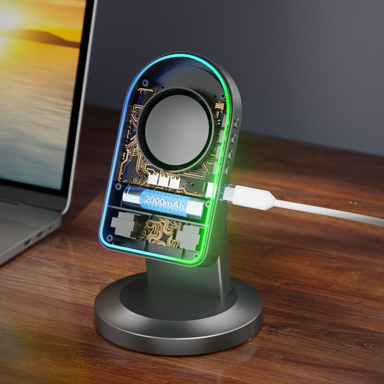 Multifunctional Inductive Bluetooth Speaker & Phone Holder with 7-Color LED Light