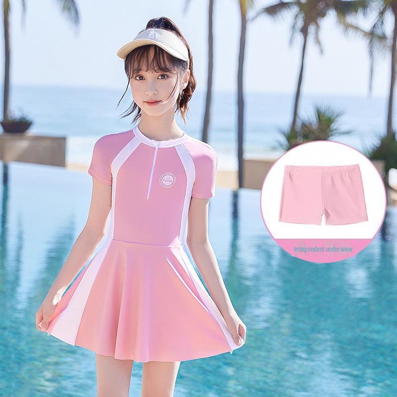 2024 Girls' One-Piece Skirt Swimsuit for Training - Available In Small, Medium, and Large