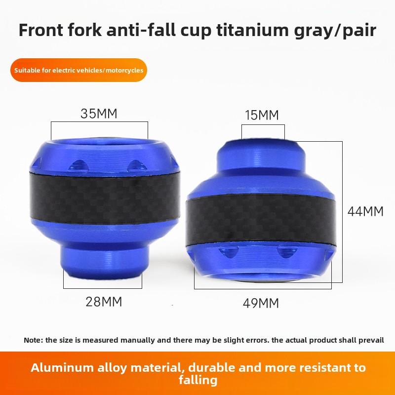 2Pcs Universal Motorcycle Wheel Protection Crash Pad Protectors Alloy Motocross Falling Front Fork Slider Shock Absorption Cups