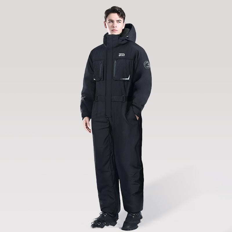 

Мотоциклетная езда Зимостойкий Зимняя мода Дизайн талии Теплый комбинезон Утолщенный Водонепроницаемый Костюм для снегохода S чёрный