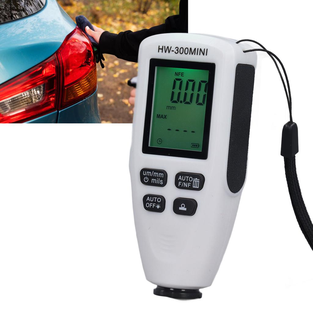 Coating Thickness Gauge 0 to 2000um Range High Accuracy LCD Backlight Display Digital Paint Thickness Meter for Car