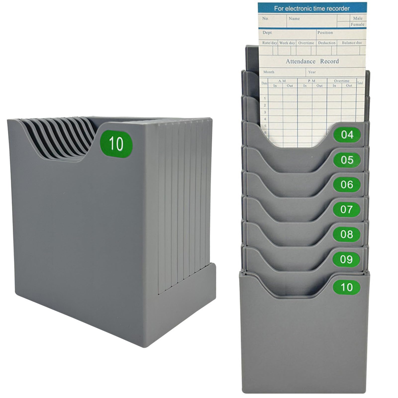 

Time Card Single Hanging or Desktop Card Holder for Time Attendance HR Office and Rack, 10-Slot, Column, Use, Multi-Function Management, Management,