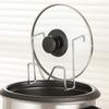 2pcs Stainless Steel Pot Lid Holder Anti-Tip Space-Saving Lid Storage Stand Non-Slip Pot Cover Rack Kitchen Tools