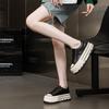Leather Thick-soled Heightening Muffin Shoes for Women 2025 Autumn New Casual Board Shoes, Leather Versatile Fashion Casual Shoes for Women
