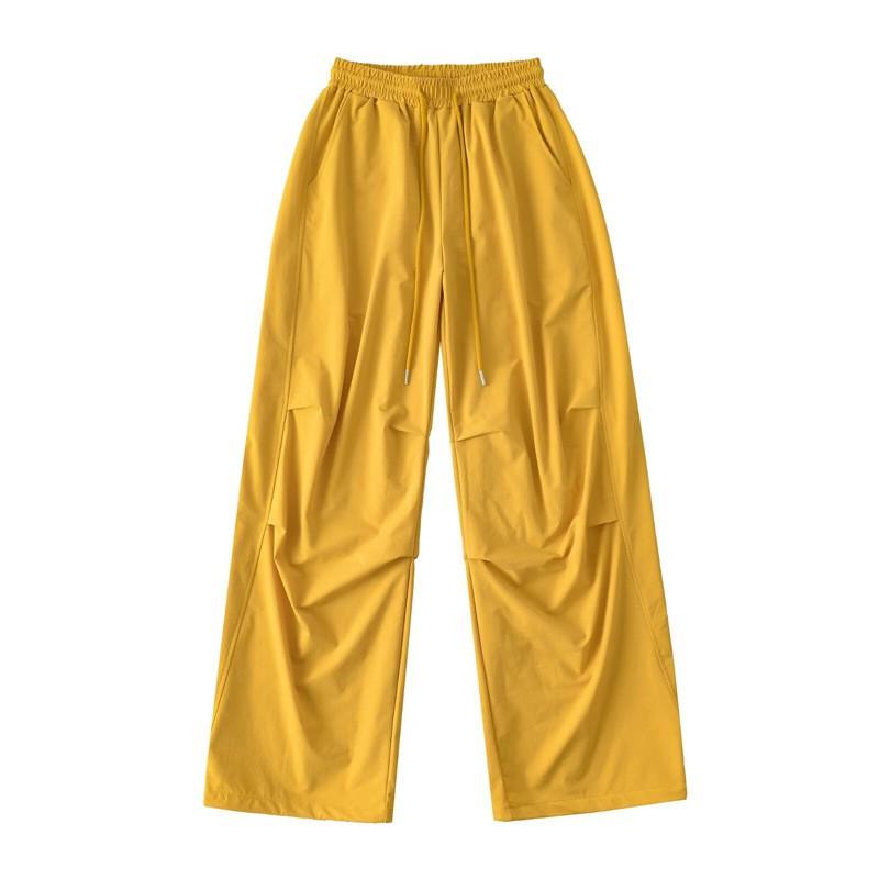American Hip Hop Style Cargo Pants Loose Fit Wide Leg Drawstring Waist Casual Dance Sports Trousers Women