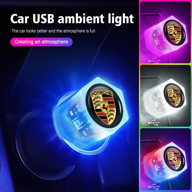 For Porsche Car Mini USB LED Auto PC Computer Portable Light Plug Play Boxster Cayenne Panamera Macan Cayman 911 918 996
