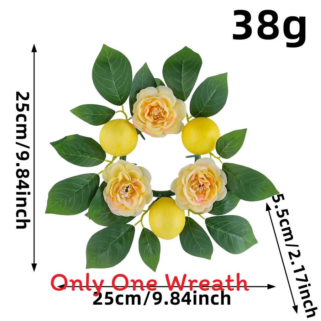 

Fabric And Plastic Flower Candle Circle Wreath For Special Occasion Decor Table
