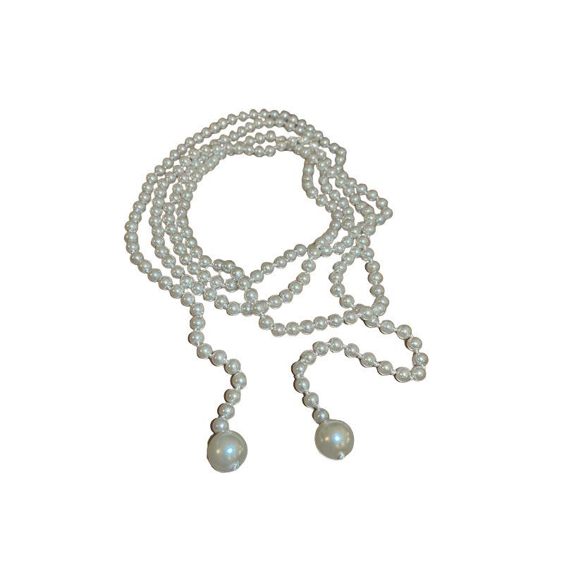 Vintage French Pearl Sweater Necklace: Elegant, Extra-Long Design for Versatile Fashion