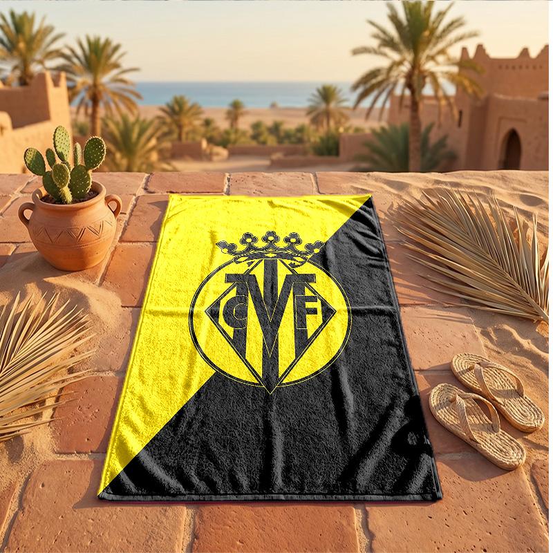 Villarreal FC Print Microfiber Beach Towel Quick Dry Absorbent Large Towel For Beach Swimming Travel