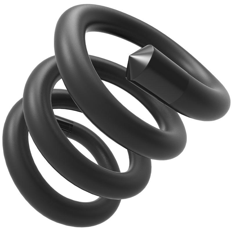Male Cock Ring Delay Ejaculation Invisible Penis Exercise Device Metal Sponge Material Black Adult Sex Toy  Length: 520 cm