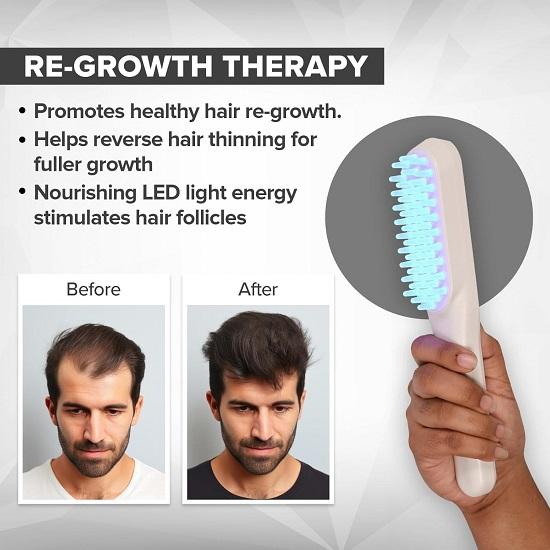 LED Scalp Massage Therapy Comb  Red Blue Light Therapy for Hair Regrowth, Hair Fall Reduction, and Improved Scalp Health