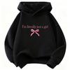 Felpa con cappuccio per bambini anni '90 con stampa di lettere "I Am Literally Just A Girl" Stile Y2k Felpa con cappuccio per bambini Felpe casual Abbigliamento per bambine