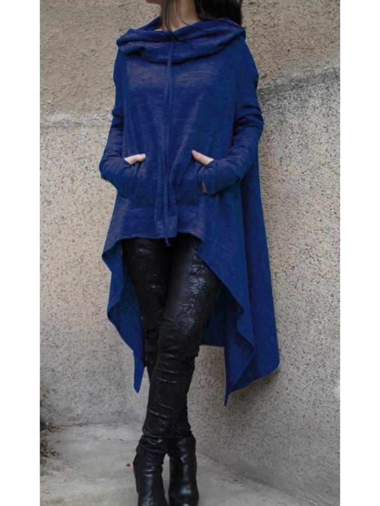 European American Style Autumn Winter Solid Color Long Hooded Sweatshirt 9308 Collection