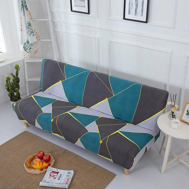 String Printed Folding Sofa Furniture Bed Cover Sofa Protector Covers Stretch Double Seat Cover Slipcovers For Living Room Area Geometric Print
