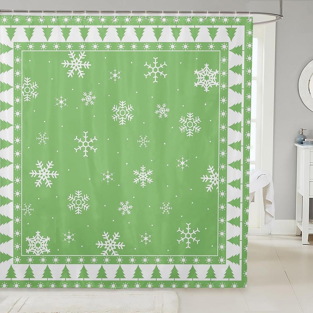 Christmas Cat Shower Curtain Cute Pet Cat Animal Bathroom Shower Curtain Sets, Xmas Decor Christmas Hat Fabric Shower Curtain