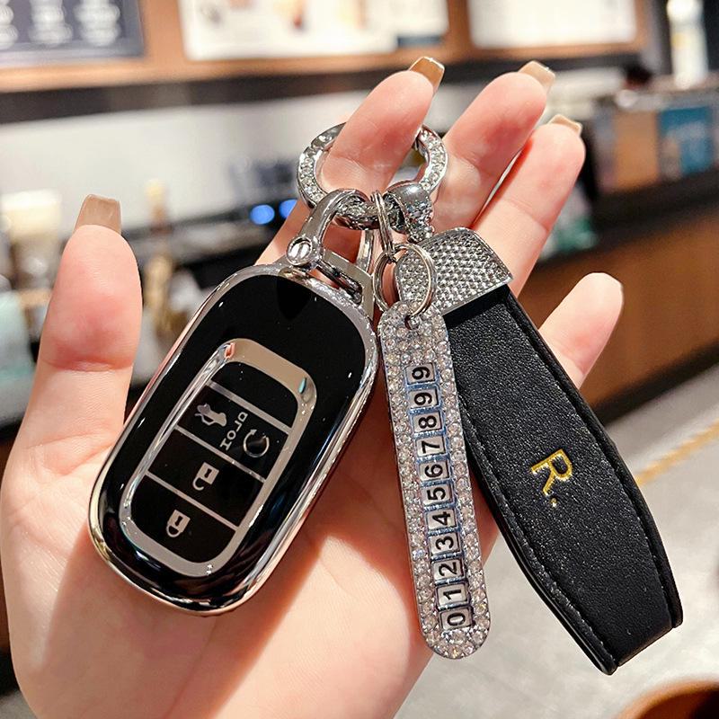 Compatible Key Cover for 2023 Honda 11th Gen Civic 11CRV - Stylish High-End Shell with Buckle