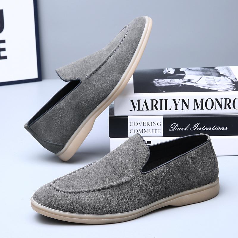 Large size men's shoes retro British style one-pedal loafers men's Korean version business casual soft-soled lazy shoes