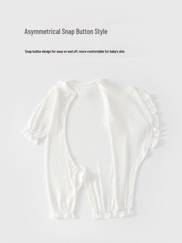 Newborn Baby Girl Long Sleeve Summer Jumpsuit - Air Conditioning Suit, Outdoor Princess Outfit, Thin Style
