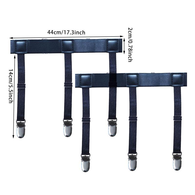 1 Pair Elastic Mens Shirt Stays Striped Suspenders Straps Anti-skid Belt Garters Nylon Adjustable Shirt Holders For Male