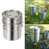 Stainless Steel Coffee Mug Folding Handle Coffee Cup Outdoor Camping Portable Cookware Pot for Hiking Backpacking