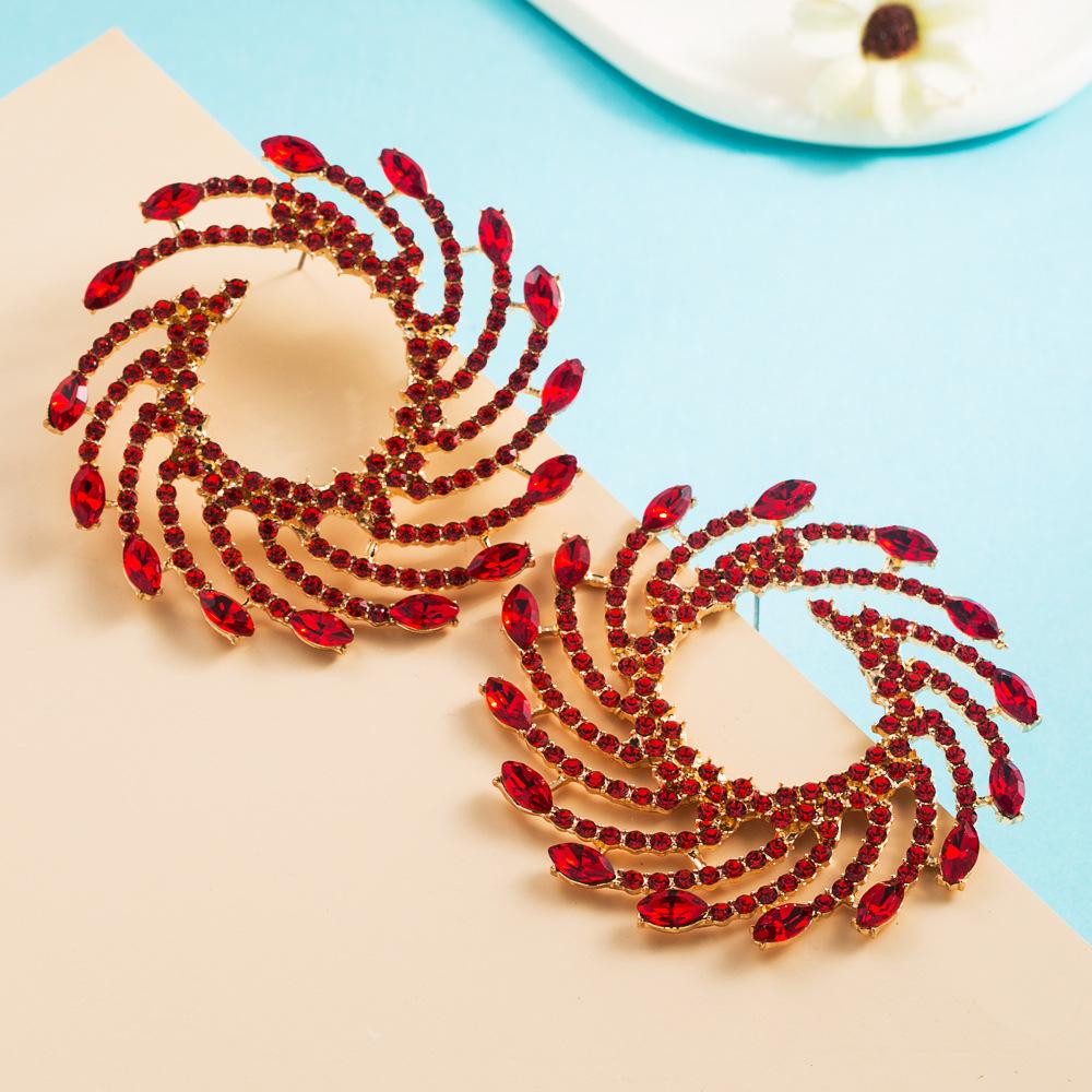 

Женские простые серьги-капли из титанового стального сплава, серьги-подвески, красочные кристаллы вихревой формы, геометрические украшения для ушей OneSize красный