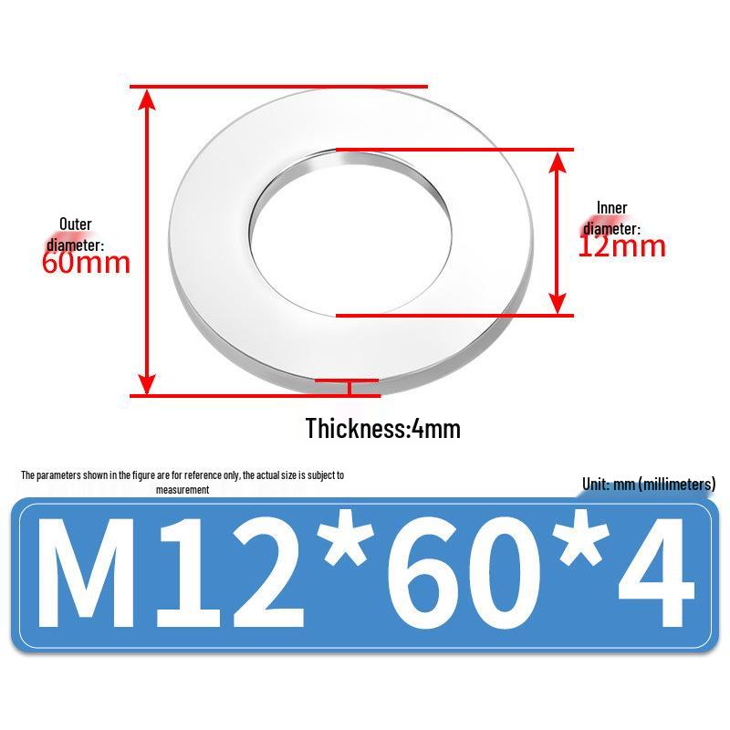 Jin Juntai Thick & Thin Stainless Steel Flat Washer, Round M10-M36