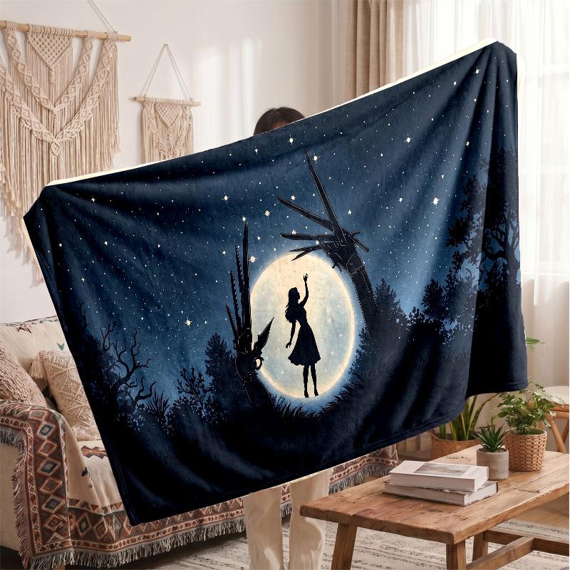 Warm Flannel BlanketEdward Scissorhands Soft Cozy Throw Blanket for Bedroom Couch