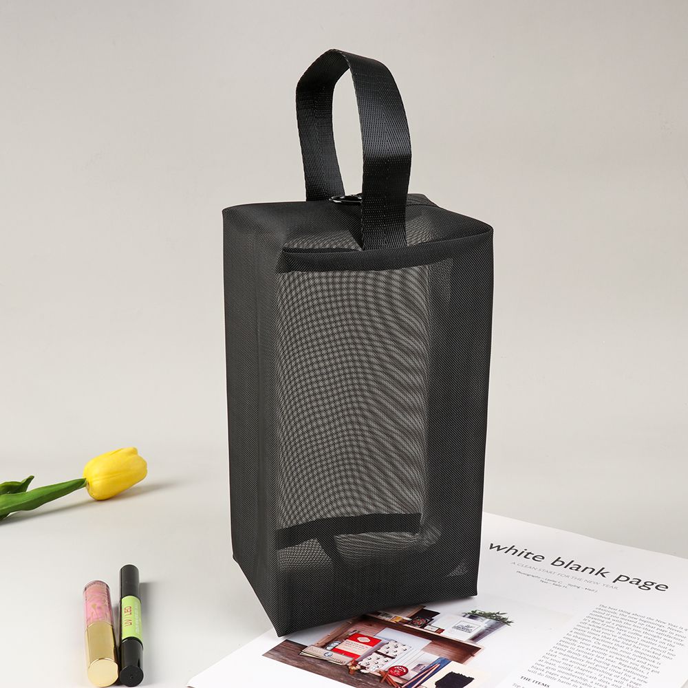 Women Storage Handbags Travel Organizer Cosmetic Bag Mesh Package Makeup Pouch