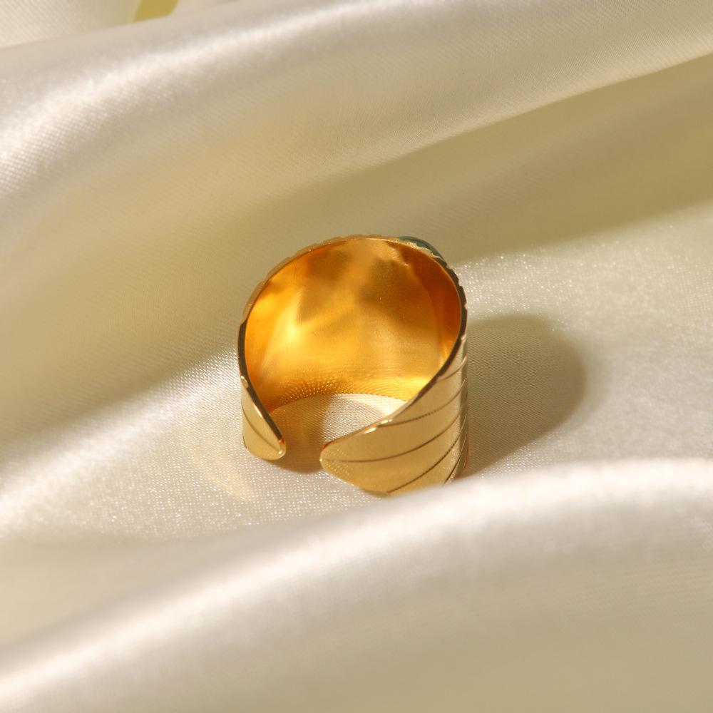 African Turquoise Wide Band Open Ring - High-End Vintage European & American Style Jewelry for Women