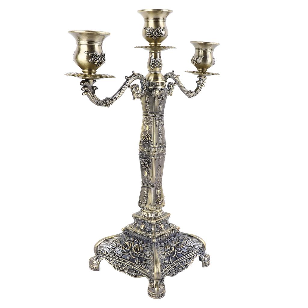 Metal Arms Candelabra European Style Retro Candlestick Holder Romantic Candle Holder Decoration for